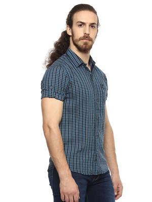 blue checkered casual shirt - 15772678 - Standard Image - 2