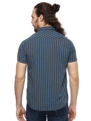 blue checkered casual shirt - 15772678 - Standard Image - 3