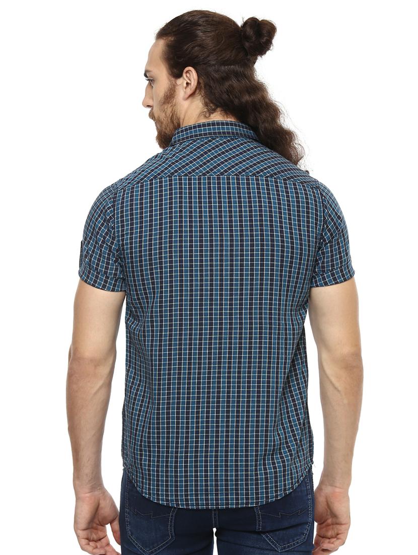 blue checkered casual shirt - 15772678 - Zoom Image - 3