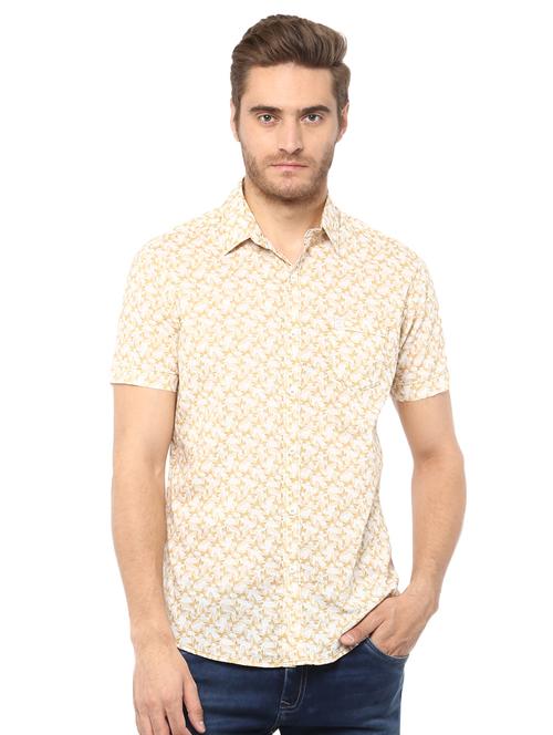 beige printed casual shirt - 15772734 - Standard Image - 1