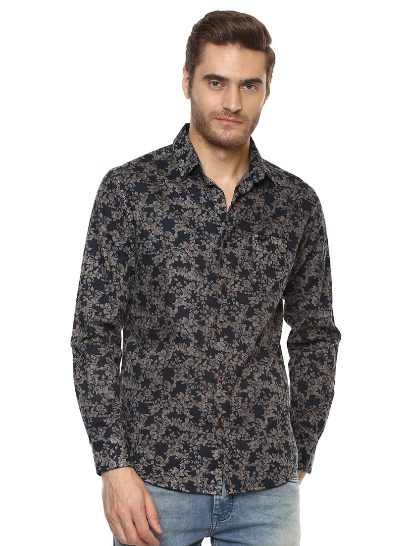 blue floral printed casual shirt - 15772748 - Zoom Image - 1