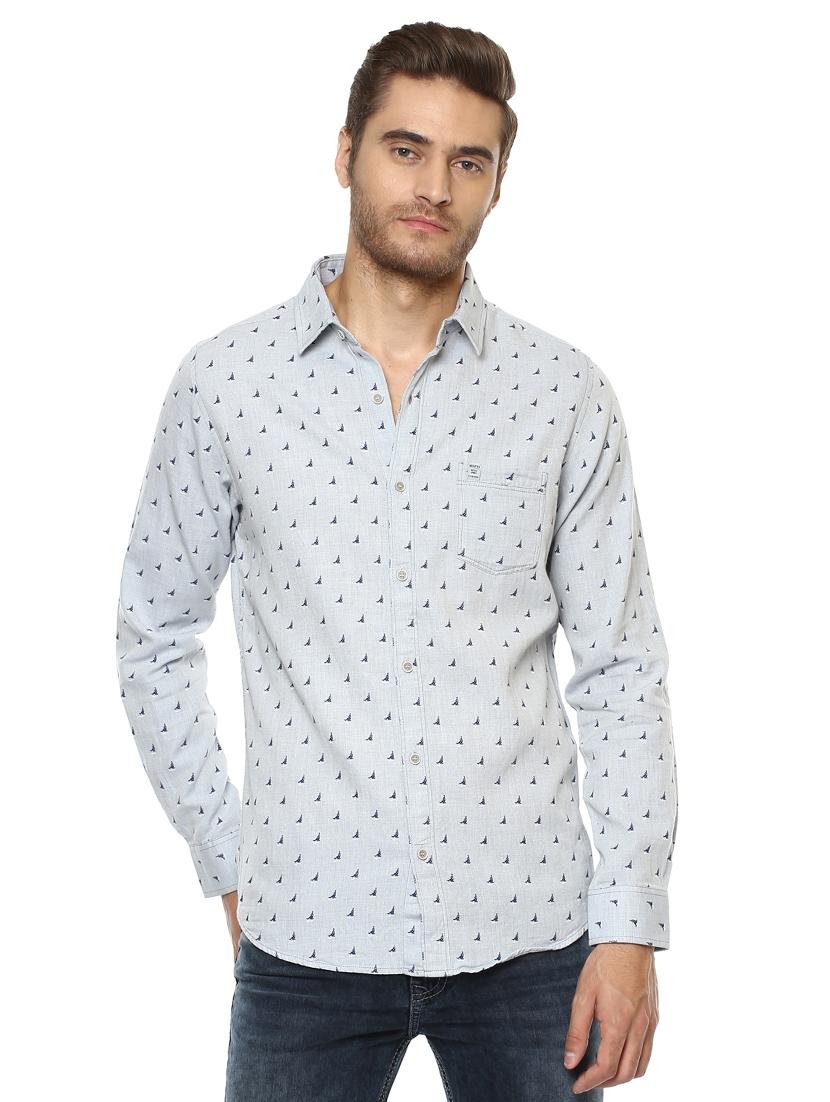 grey printed casual shirt - 15772752 - Zoom Image - 1