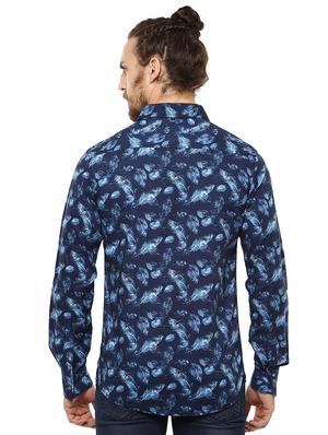 blue printed casual shirt - 15772764 - Standard Image - 3