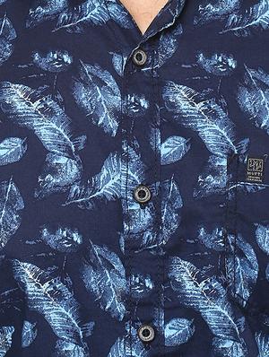 blue printed casual shirt - 15772764 - Standard Image - 4