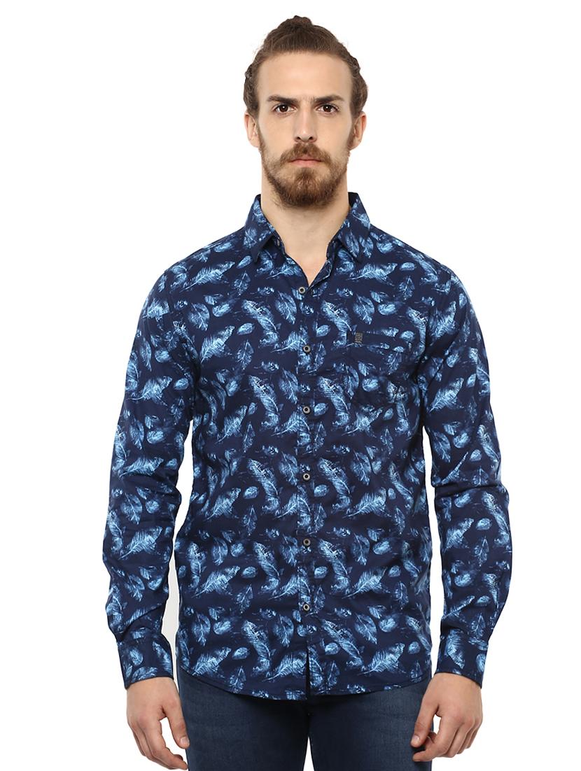blue printed casual shirt - 15772764 - Zoom Image - 1