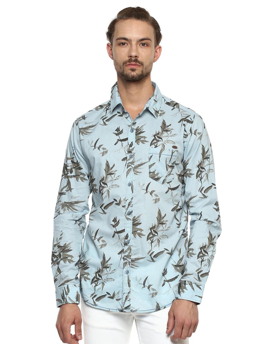 blue printed casual shirt - 15772766 - Zoom Image - 1