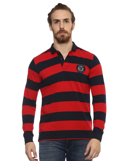 red striped polo t-shirt - 15772777 - Standard Image - 1