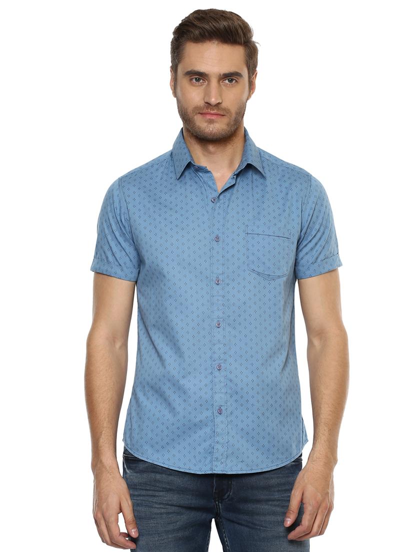blue printed casual shirt - 15772787 - Zoom Image - 1
