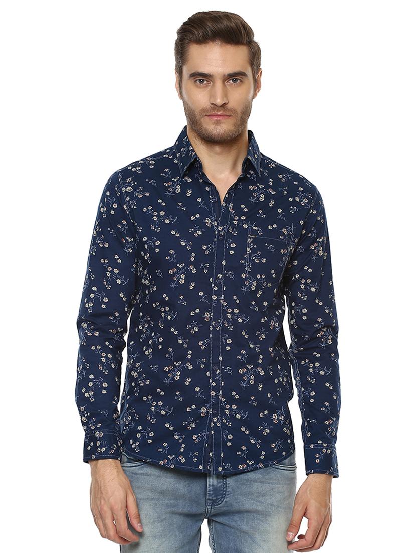 blue floral printed casual shirt - 15772799 - Zoom Image - 1