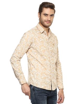 beige printed casual shirt - 15772817 - Standard Image - 2