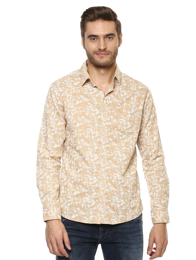 beige printed casual shirt - 15772817 - Zoom Image - 1