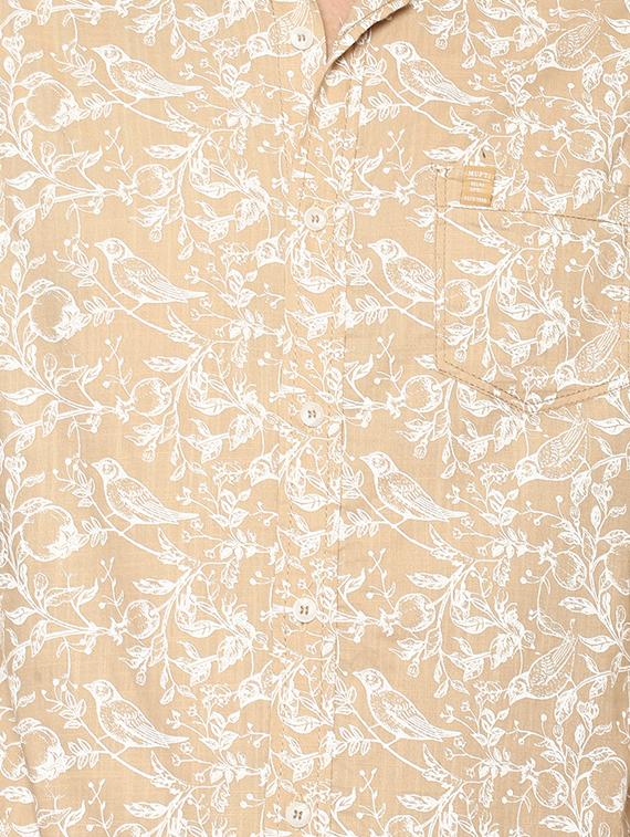 beige printed casual shirt - 15772817 - Zoom Image - 4