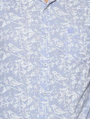 blue printed casual shirt - 15772819 - Standard Image - 4
