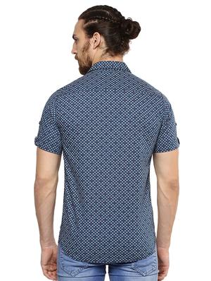 blue printed casual shirt - 15772821 - Standard Image - 3