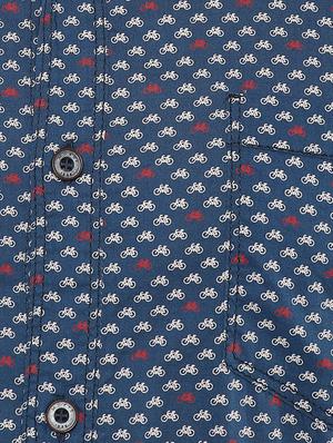 blue printed casual shirt - 15772821 - Standard Image - 4