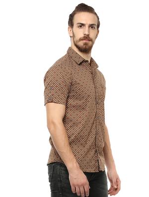 brown printed casual shirt - 15772824 - Standard Image - 2