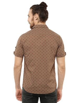 brown printed casual shirt - 15772824 - Standard Image - 3