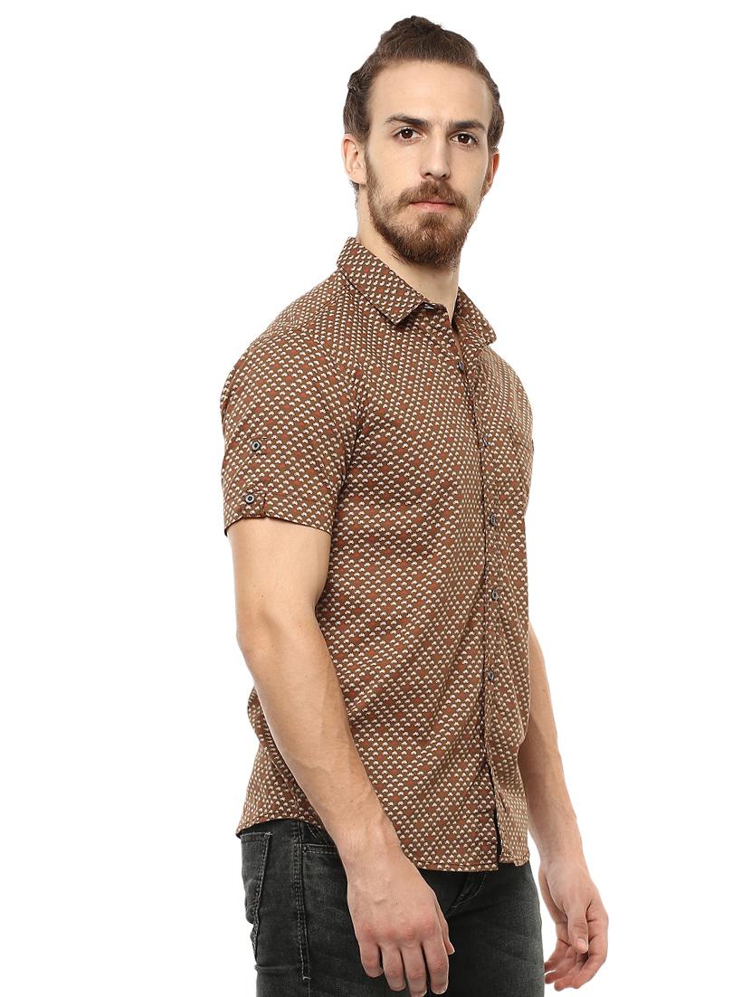 brown printed casual shirt - 15772824 - Zoom Image - 2