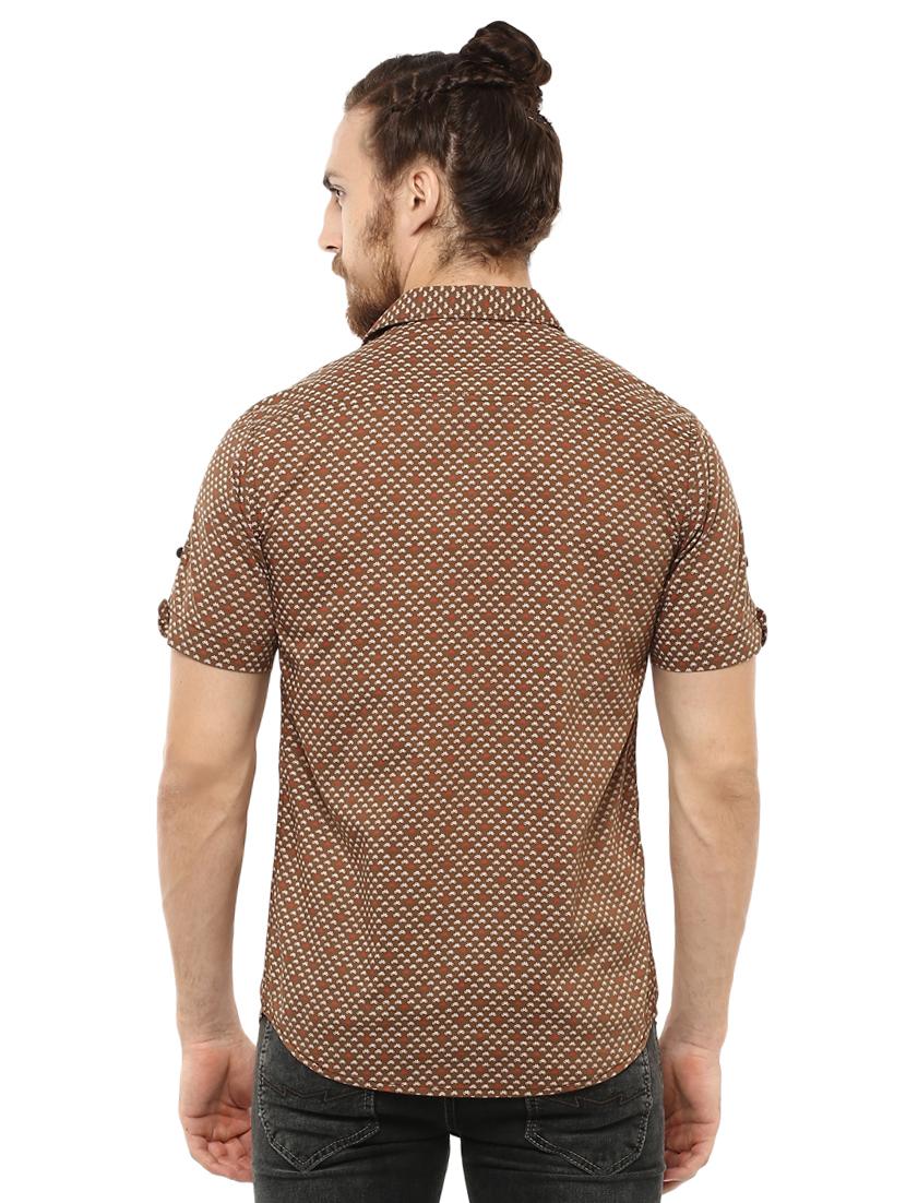 brown printed casual shirt - 15772824 - Zoom Image - 3