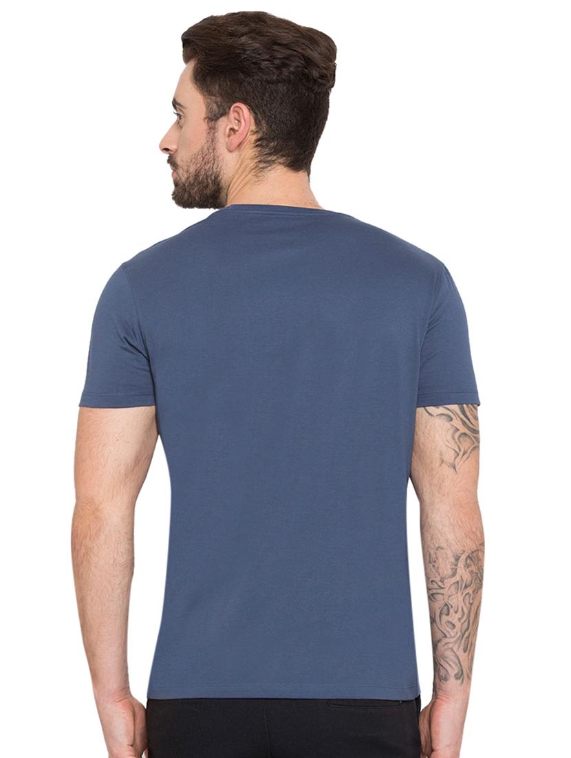 blue typographic chest print t-shirt - 15772849 - Zoom Image - 3