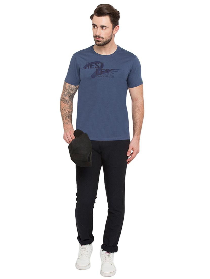 blue typographic chest print t-shirt - 15772849 - Zoom Image - 4