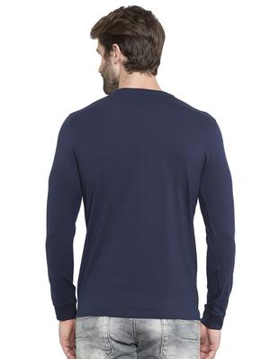 navy blue typographic chest print t-shirt - 15772889 - Standard Image - 3