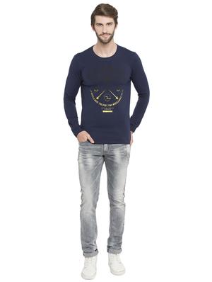 navy blue typographic chest print t-shirt - 15772889 - Standard Image - 4