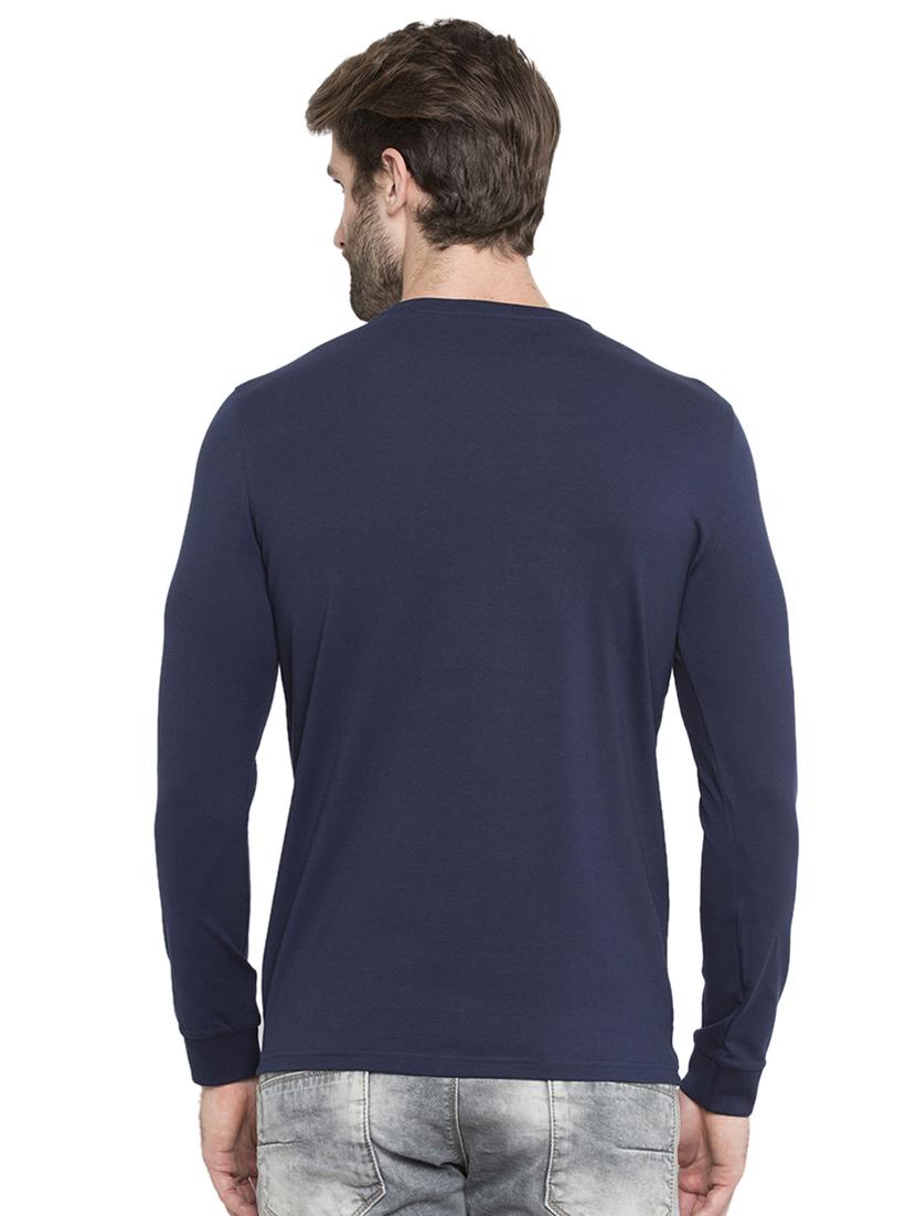 navy blue typographic chest print t-shirt - 15772889 - Zoom Image - 3