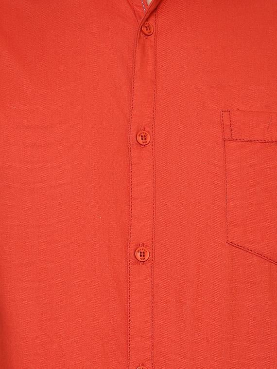 orange solid casual shirt - 15772890 - Zoom Image - 4