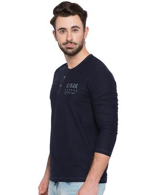 blue henley neck t-shirt - 15772897 - Standard Image - 2