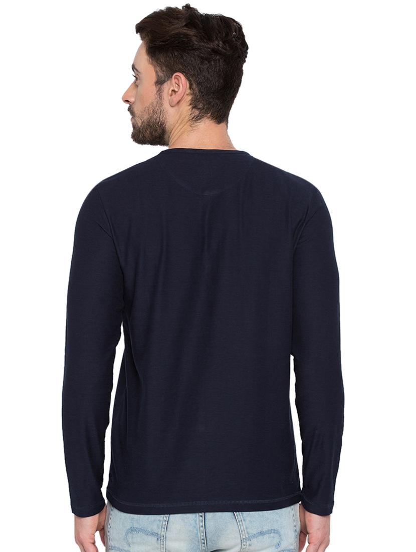 blue henley neck t-shirt - 15772897 - Zoom Image - 3