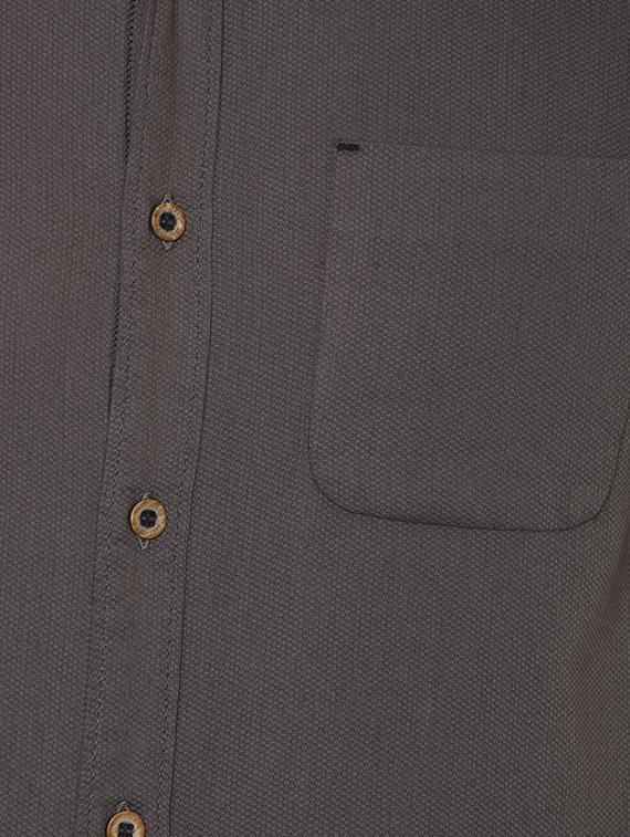 grey solid casual shirt - 15772902 - Zoom Image - 4