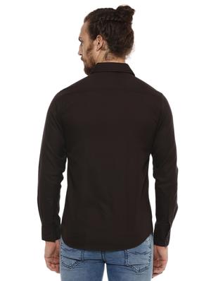 brown solid casual shirt - 15772906 - Standard Image - 3
