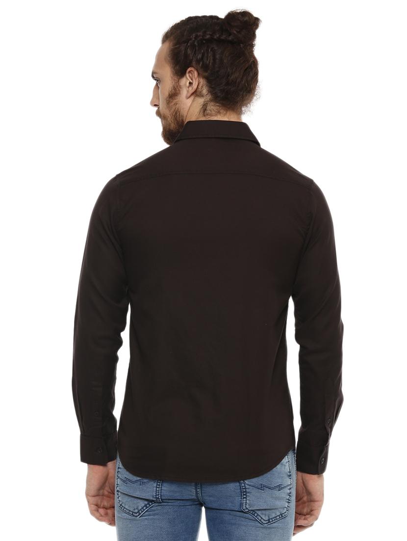 brown solid casual shirt - 15772906 - Zoom Image - 3