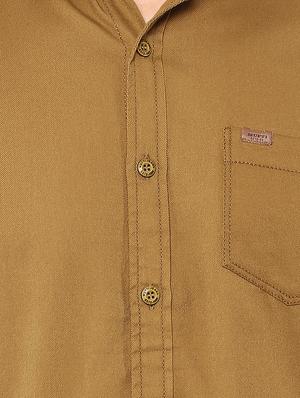 brown solid casual shirt - 15772908 - Standard Image - 4