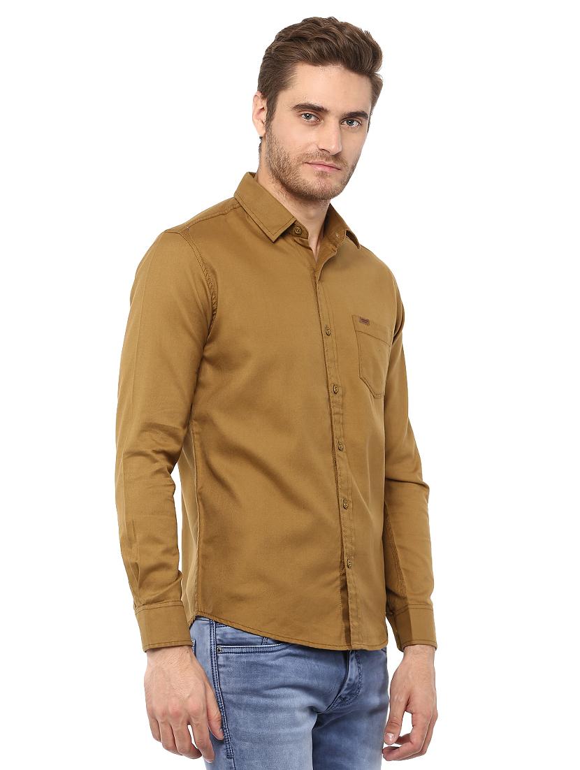 brown solid casual shirt - 15772908 - Zoom Image - 2