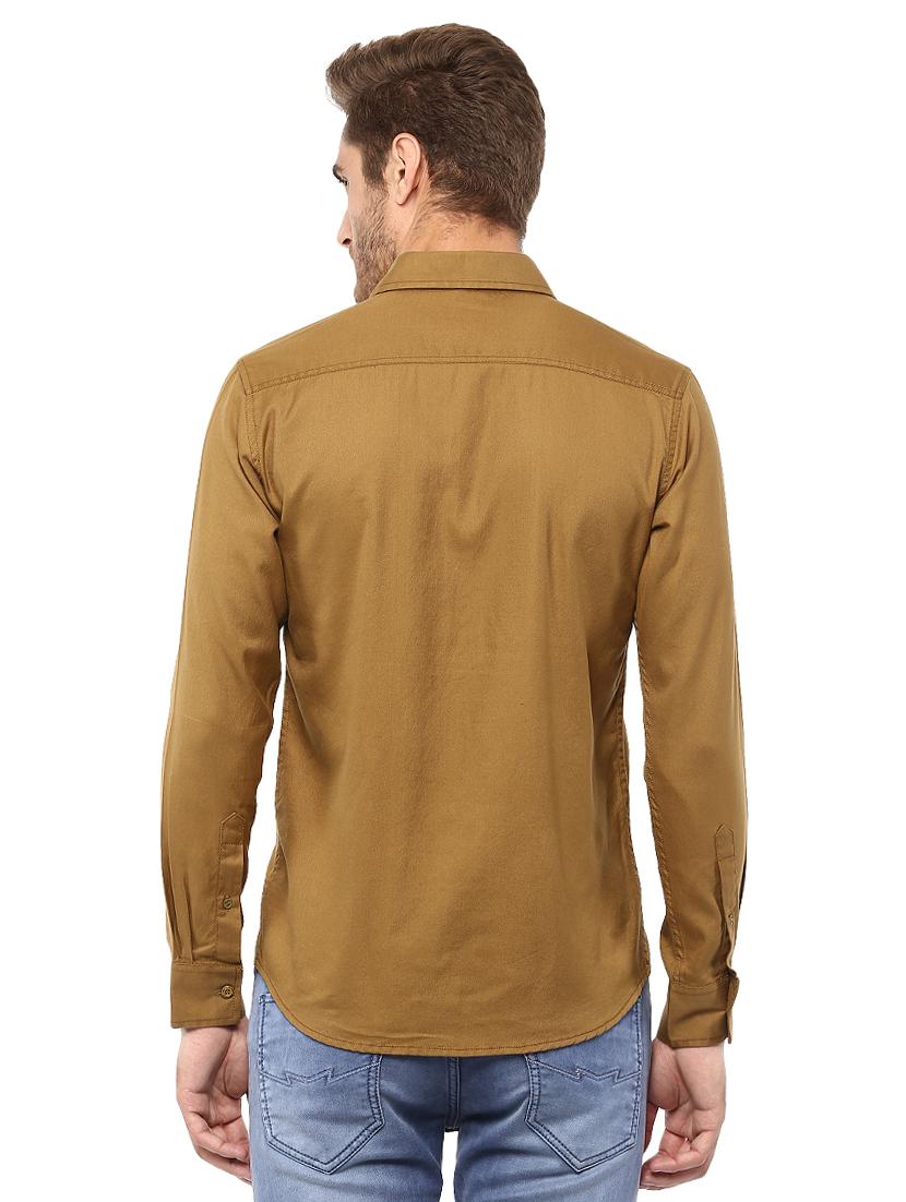 brown solid casual shirt - 15772908 - Zoom Image - 3