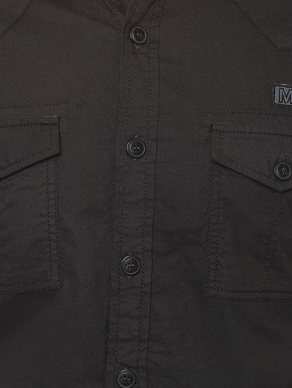 grey solid casual shirt - 15772914 - Zoom Image - 4