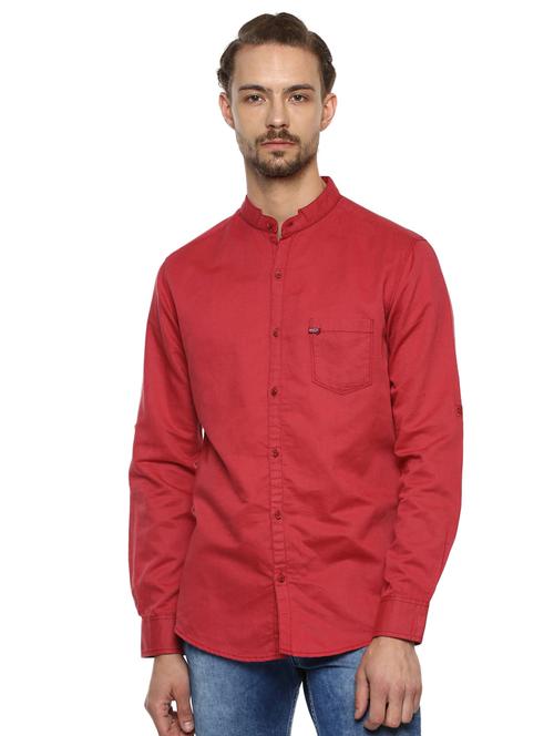 pink solid casual shirt - 15772921 - Standard Image - 1