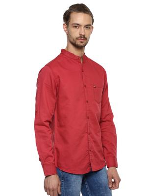pink solid casual shirt - 15772921 - Standard Image - 2