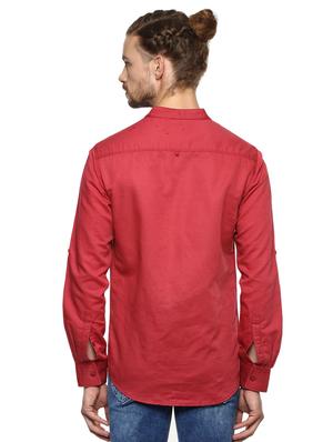 pink solid casual shirt - 15772921 - Standard Image - 3