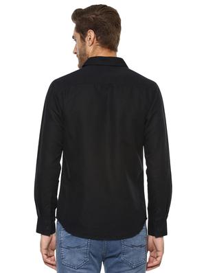 black solid casual shirt - 15772932 - Standard Image - 3
