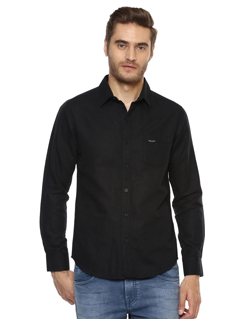 black solid casual shirt - 15772932 - Zoom Image - 1