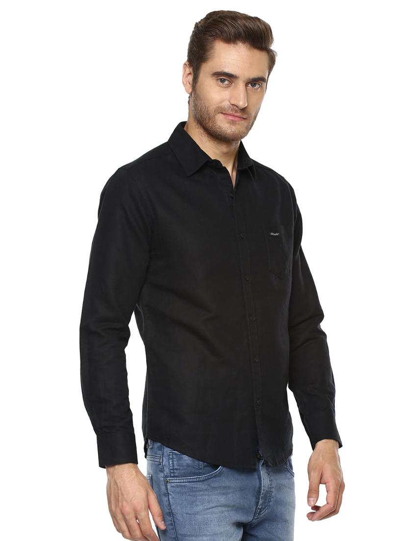 black solid casual shirt - 15772932 - Zoom Image - 2