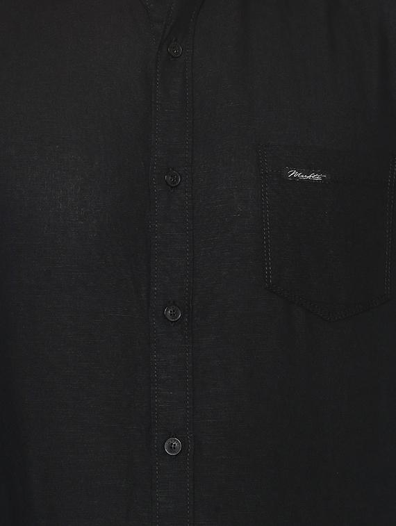 black solid casual shirt - 15772932 - Zoom Image - 4