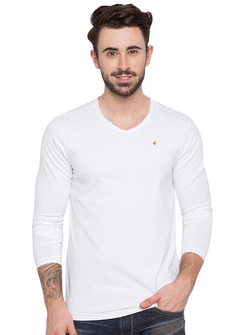 solid white v-neck t-shirt - 15772933 - Standard Image - 1