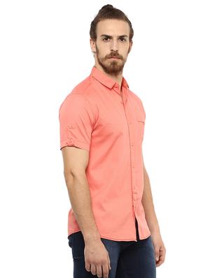 peach solid casual shirt - 15772945 - Standard Image - 2