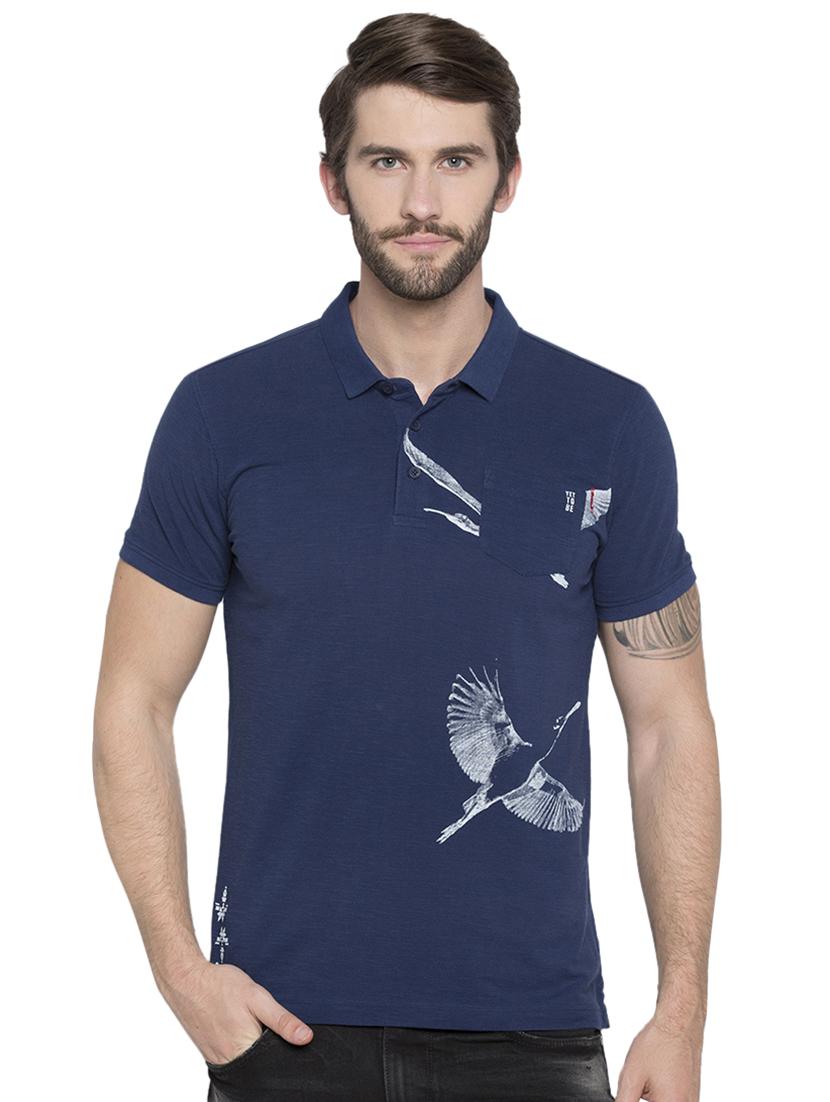 blue front print t-shirt - 15772948 - Zoom Image - 1
