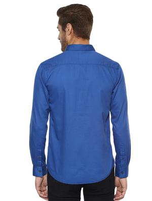 blue solid casual shirt - 15772949 - Standard Image - 3
