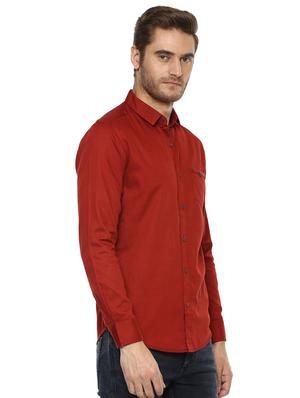 red solid casual shirt - 15772951 - Standard Image - 2